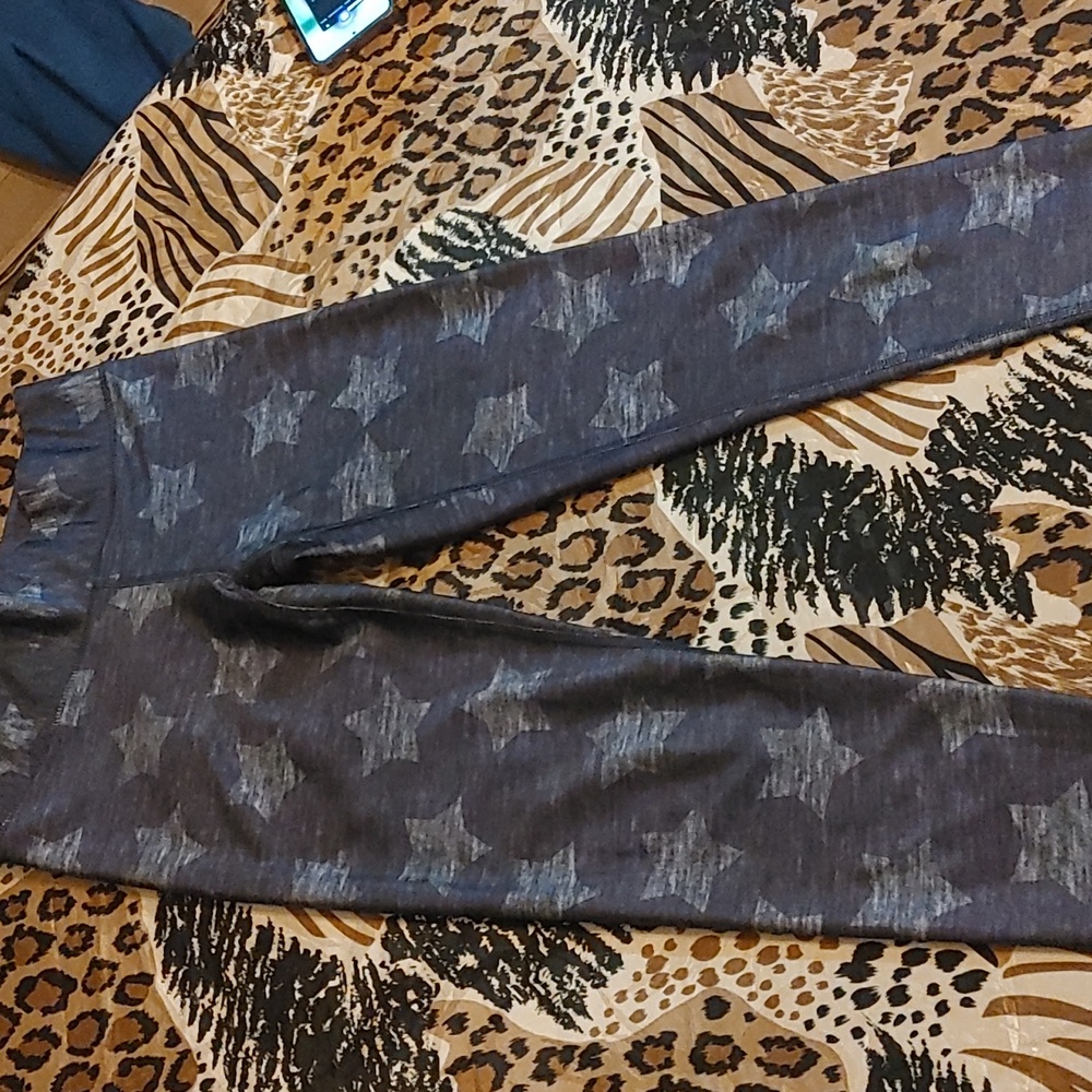 Tereza Blue Star Leggings Sz Med